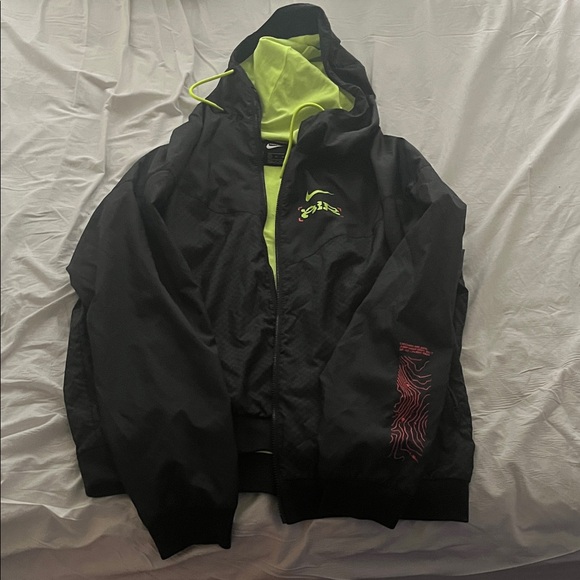 Nike Black Jacket with Neon Accents - Picture 1 of 3